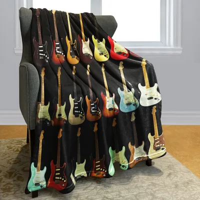 Rows of Electric Guitars Blanket: A Musician's Cozy Collection