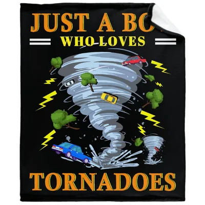 Tornado Storm Weather Blanket: Just a Boy Who Loves Tornadoes Design