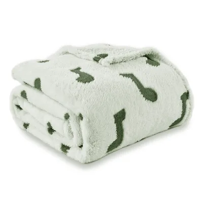 Green Music Note Pattern Blanket for Melody Lovers