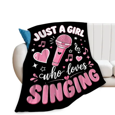 Girl Singer Microphone Music Blanket for Vocal Lovers