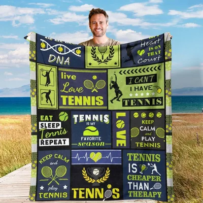 Tennis Quotes Patchwork Blanket: Fun Slogans for Court Lovers