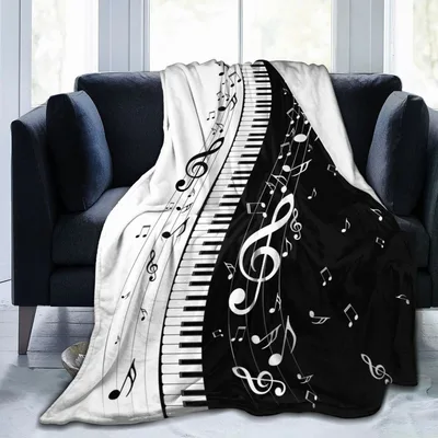 Black and White Piano Blanket: A Musical Key Design for Musicians