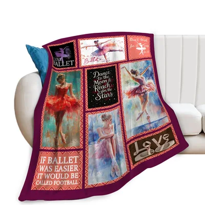 Ballet Dancer Art Blanket: A Collage of Ballerina Quotes and Paintings