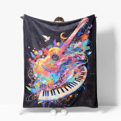 Guitar Piano Music Art Blanket: A Vibrant Fusion of Strings and Keys