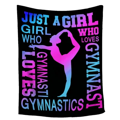 Gymnast Silhouette Pink Blanket: Girl Who Loves Gymnastics Design