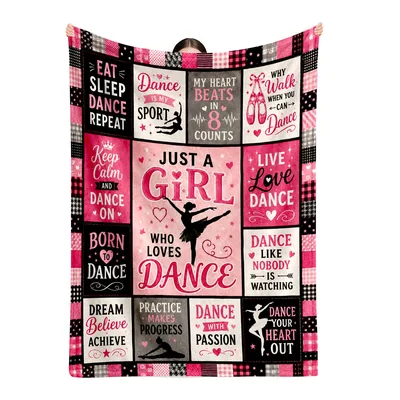 Pink Ballet Dance Quotes Blanket for Girls Who Love to Move