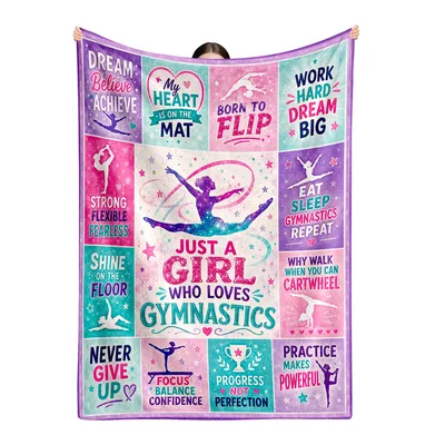Gymnast Dreams Pink Purple Blanket