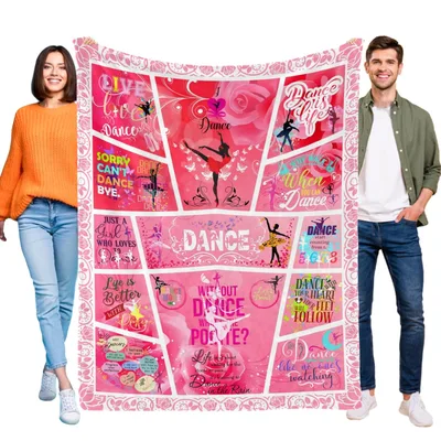 Dance Life Ballet Quotes Blanket for Dancers and Dance Lovers