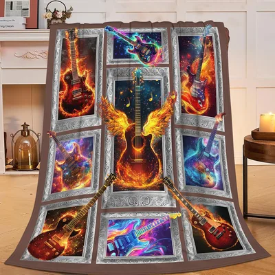 Flaming Guitars in Silver Blanket: Rock Music Art for Players