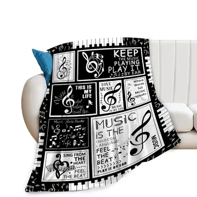 Music Notes Quotes Blanket featuring "Keep the Music Playing"