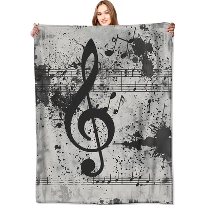 Treble Clef with Musical Notes Blanket for Music Lovers