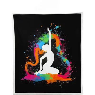 Ballerina Silhouette in Paint Blanket: Artistic Dancer Design