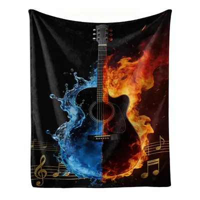 Guitar Water Fire Music Blanket