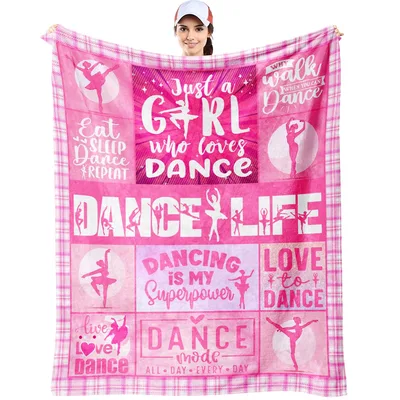Dance Life Pink Plaid Blanket for Girls Who Live and Breathe Ballet