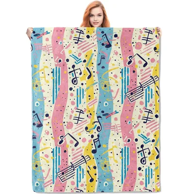 Musical Notes Pattern Blanket: Abstract Music Art for Lovers of Sound