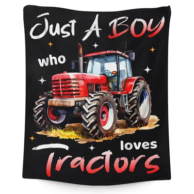 Tractor Boys Blanket: Just A Boy Who Loves Tractors Design