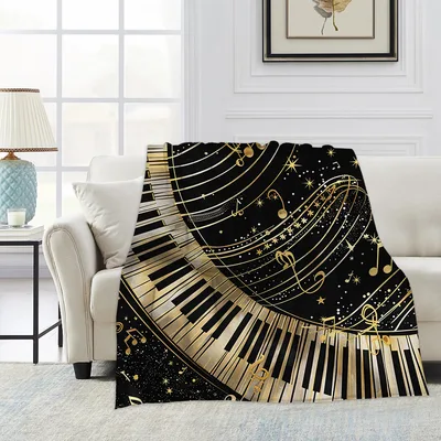 Gold Piano Keys Blanket: A Musical Masterpiece for Your Couch