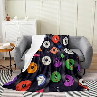 Vinyl Records Music Blanket for Audio Enthusiasts