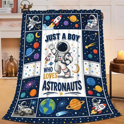 Astronaut Space Boy Blanket Just a Boy Who Loves Astronauts Design