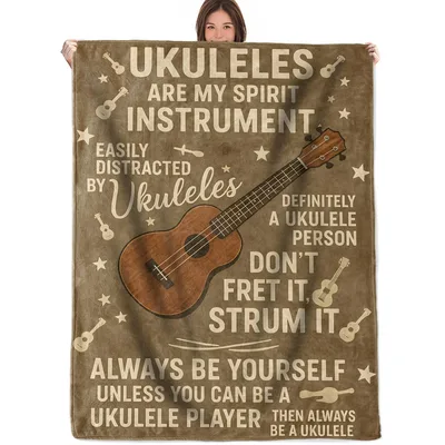 Ukulele Musician Music Blanket for Players Who Love Puns