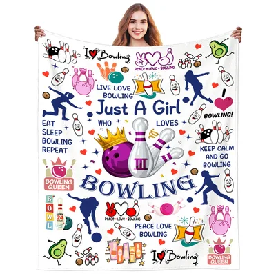 Bowling Queen Crown Design Blanket for Enthusiasts
