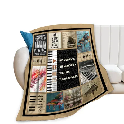 Piano Keys Music Notes Design Blanket for Musicians and Melody Lovers