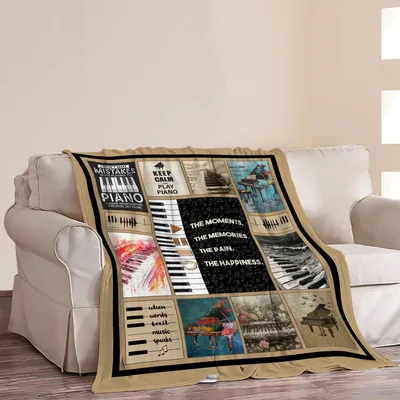 Piano Keys Music Notes Blanket for Musicians and Melody Lovers