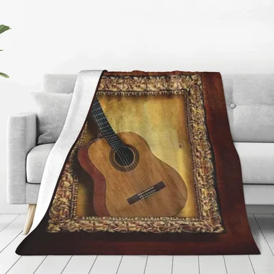 Guitar in Frame Painting Blanket: Ornate Art for Musicians