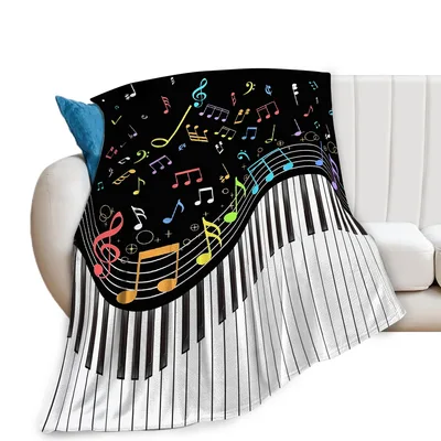 Piano Keys with Music Blanket: A Rainbow of Notes for Musicians
