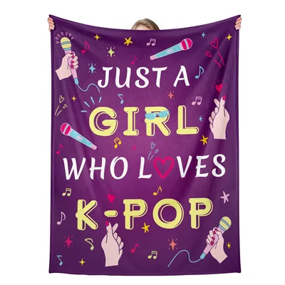 Just a Girl Who Loves K-Pop Blanket for Music Fans
