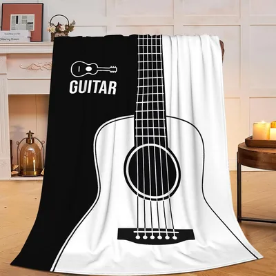 Acoustic Guitar Graphic Design Blanket for String Lovers