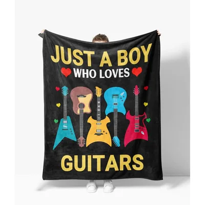 Just a Boy Blanket: Guitar Lover Design for Music Fans