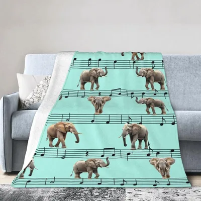 Elephants and Musical Notes Blanket No. 2