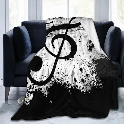 Treble Clef Music Splash Blanket for Musicians and Art Lovers