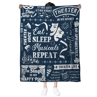 Eat Sleep Musicals Repeat Blanket No. 2