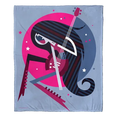 Pink Circle Guitar Art Blanket: Marcy Rock On Design