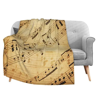 Retro Piano Music Score Blanket for Musicians and Nostalgia Lovers