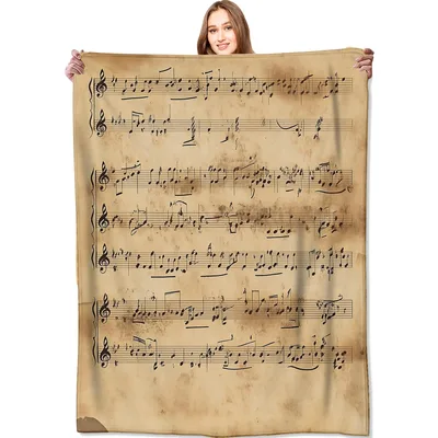 Vintage Sheet Music Notes Blanket: Classic Retro Musical Print