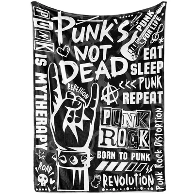 Punk's Not Dead Typography Blanket: Punk Rock Slogan Design