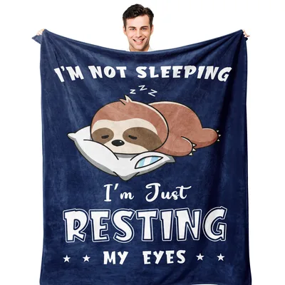 Resting My Eyes Blanket: Sloth Sleeping Humor Design