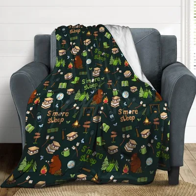 S'mores Camping Pattern Blanket: S'more Sleep Design for Campers