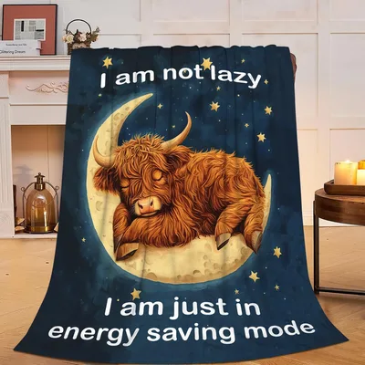 Highland Cow Sleeping Blanket: Energy Saving Mode Design