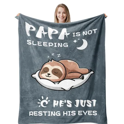 Sloth Grandpa Funny Blanket: Papa Is Not Sleeping Design