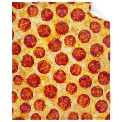 Pepperoni Pizza Food Pattern Blanket for Cheesy Comfort