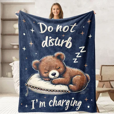 Do Not Disturb Sleepy Blanket: Bear Charging Design for Nap Lovers