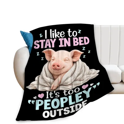 Sleeping Pig Funny Pig Blanket for Lovers of Lazy Days