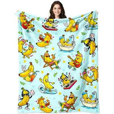 Cartoon Bananas Pattern Blanket