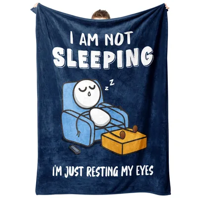 Napping Man Recliner Humor Blanket: Resting Eyes Design