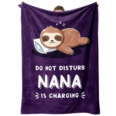Sloth Nap Blanket: Do Not Disturb Nana Is Charging Design