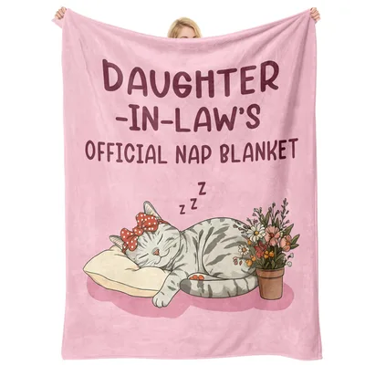 Daughter in Law Cat Blanket: Official Nap Design with Sleeping Feline